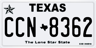 TX license plate CCN8362