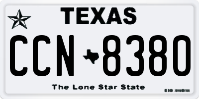TX license plate CCN8380