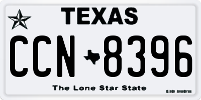 TX license plate CCN8396