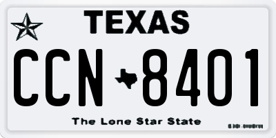 TX license plate CCN8401