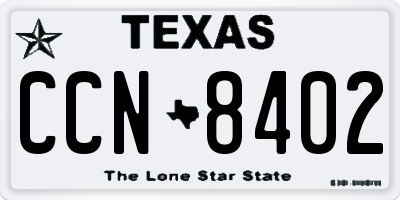 TX license plate CCN8402