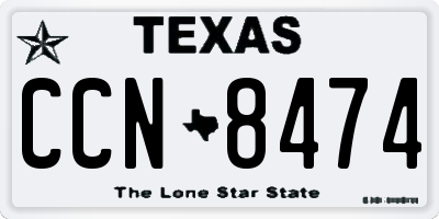 TX license plate CCN8474