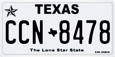 TX license plate CCN8478