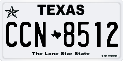 TX license plate CCN8512