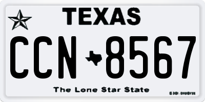TX license plate CCN8567