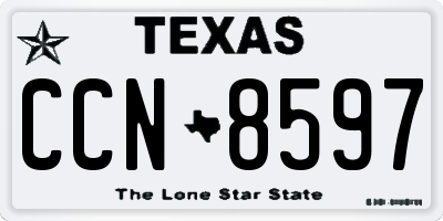 TX license plate CCN8597