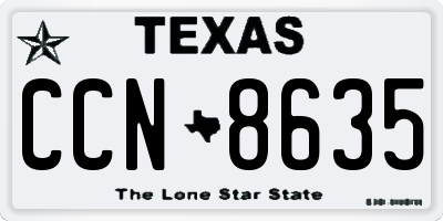 TX license plate CCN8635