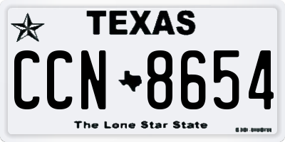 TX license plate CCN8654