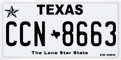 TX license plate CCN8663