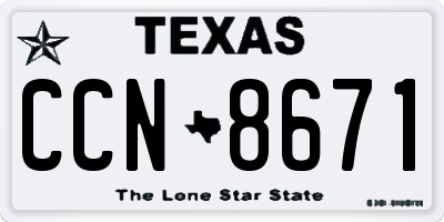 TX license plate CCN8671