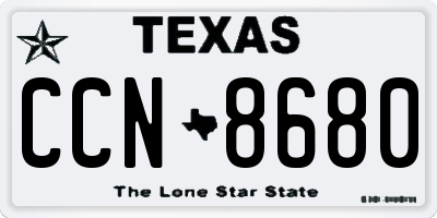 TX license plate CCN8680