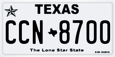 TX license plate CCN8700
