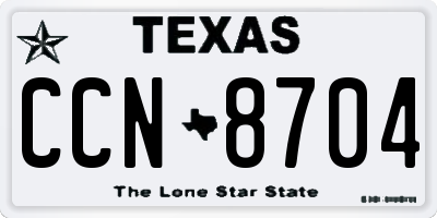 TX license plate CCN8704