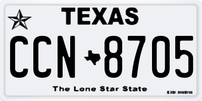 TX license plate CCN8705