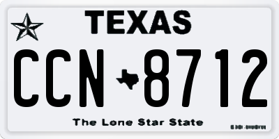 TX license plate CCN8712