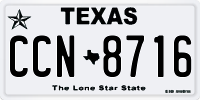 TX license plate CCN8716