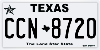 TX license plate CCN8720