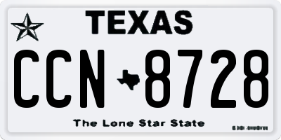 TX license plate CCN8728