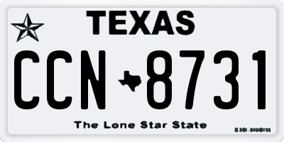 TX license plate CCN8731