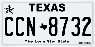 TX license plate CCN8732