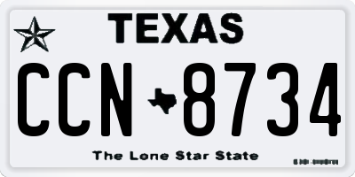 TX license plate CCN8734