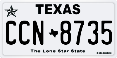 TX license plate CCN8735