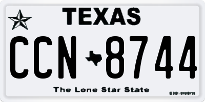 TX license plate CCN8744