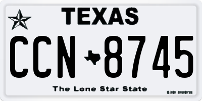 TX license plate CCN8745