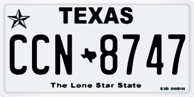 TX license plate CCN8747