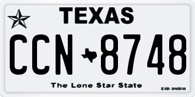 TX license plate CCN8748