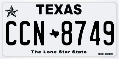TX license plate CCN8749