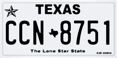TX license plate CCN8751
