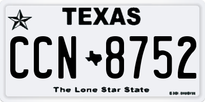 TX license plate CCN8752
