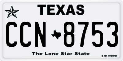 TX license plate CCN8753