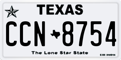 TX license plate CCN8754