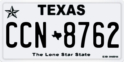 TX license plate CCN8762