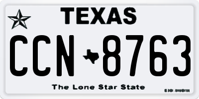 TX license plate CCN8763