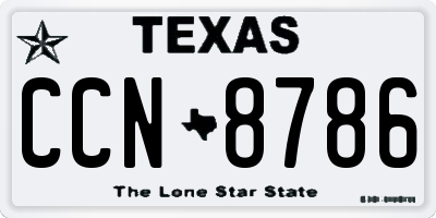 TX license plate CCN8786