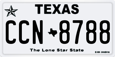 TX license plate CCN8788