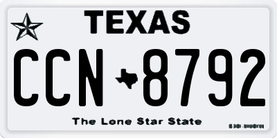 TX license plate CCN8792
