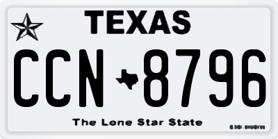 TX license plate CCN8796