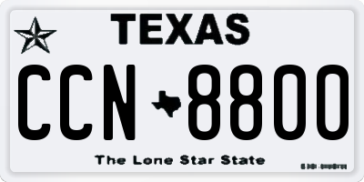 TX license plate CCN8800