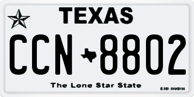 TX license plate CCN8802