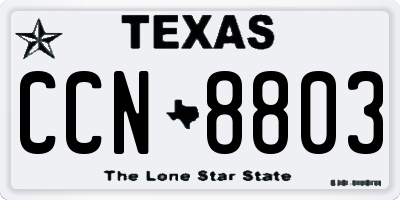 TX license plate CCN8803