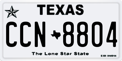 TX license plate CCN8804