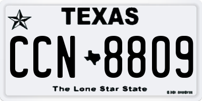 TX license plate CCN8809