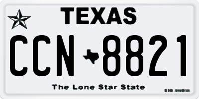 TX license plate CCN8821