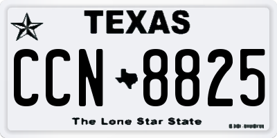 TX license plate CCN8825