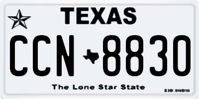 TX license plate CCN8830