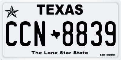 TX license plate CCN8839